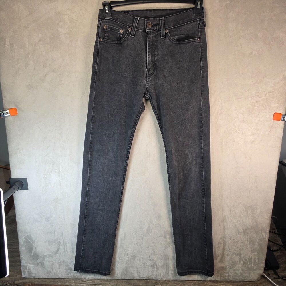 Levi's 505 Men's Regular Fit Straight Leg Jeans Faded Black Charcoal Gray 29x34